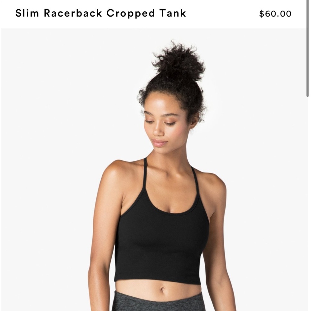 Beyond Yoga slim cropped racerback tank (black)